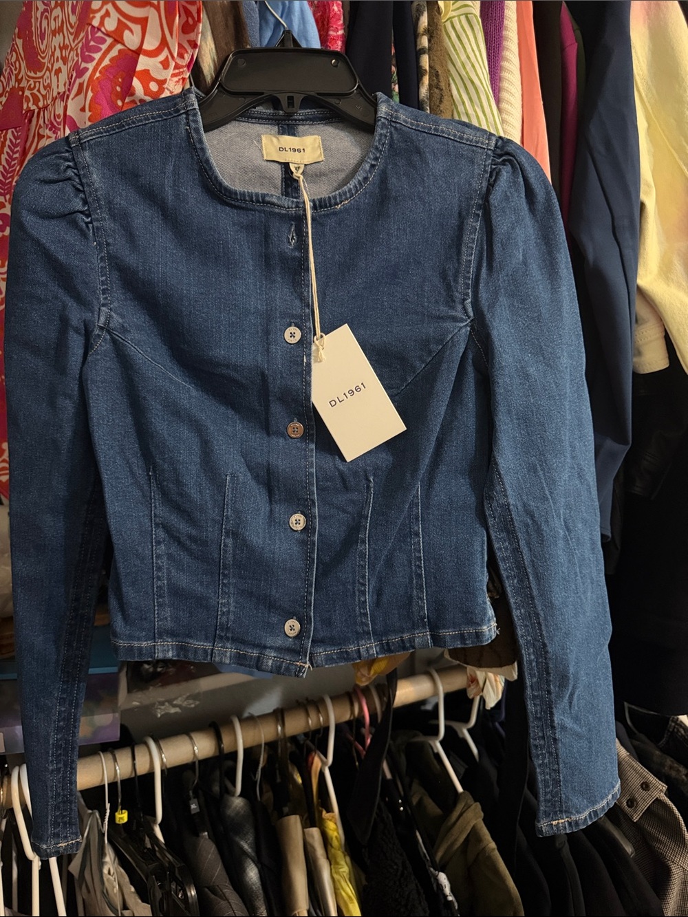 DL1962 denim button up top xs NWT